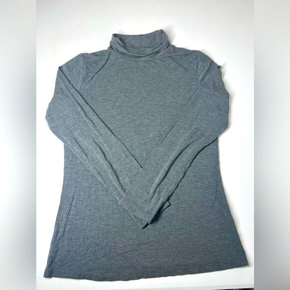 Devops Gray Long sleeve Turtleneck T-shirt Blouse Top Size L - Picture 1 of 8